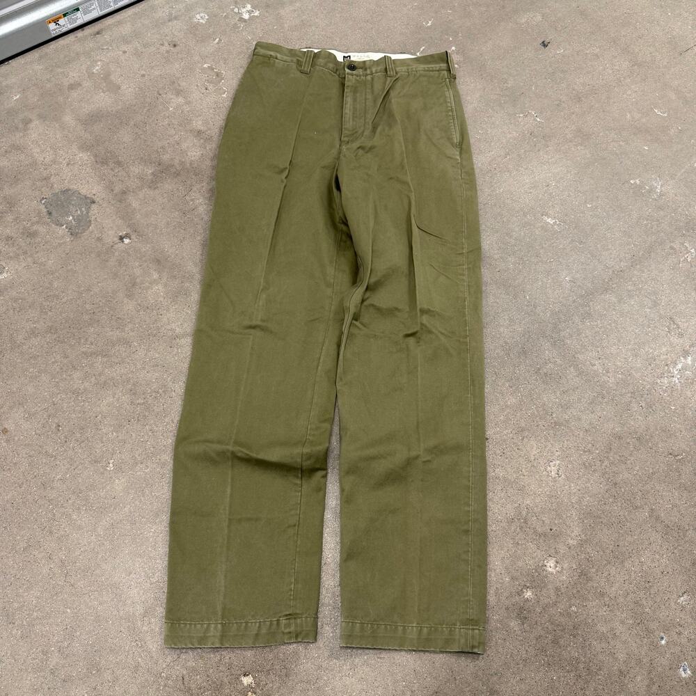 Vintage GAP Clean Cut Twill Work Chino Pants Green 33x34 Cotton Straight Leg